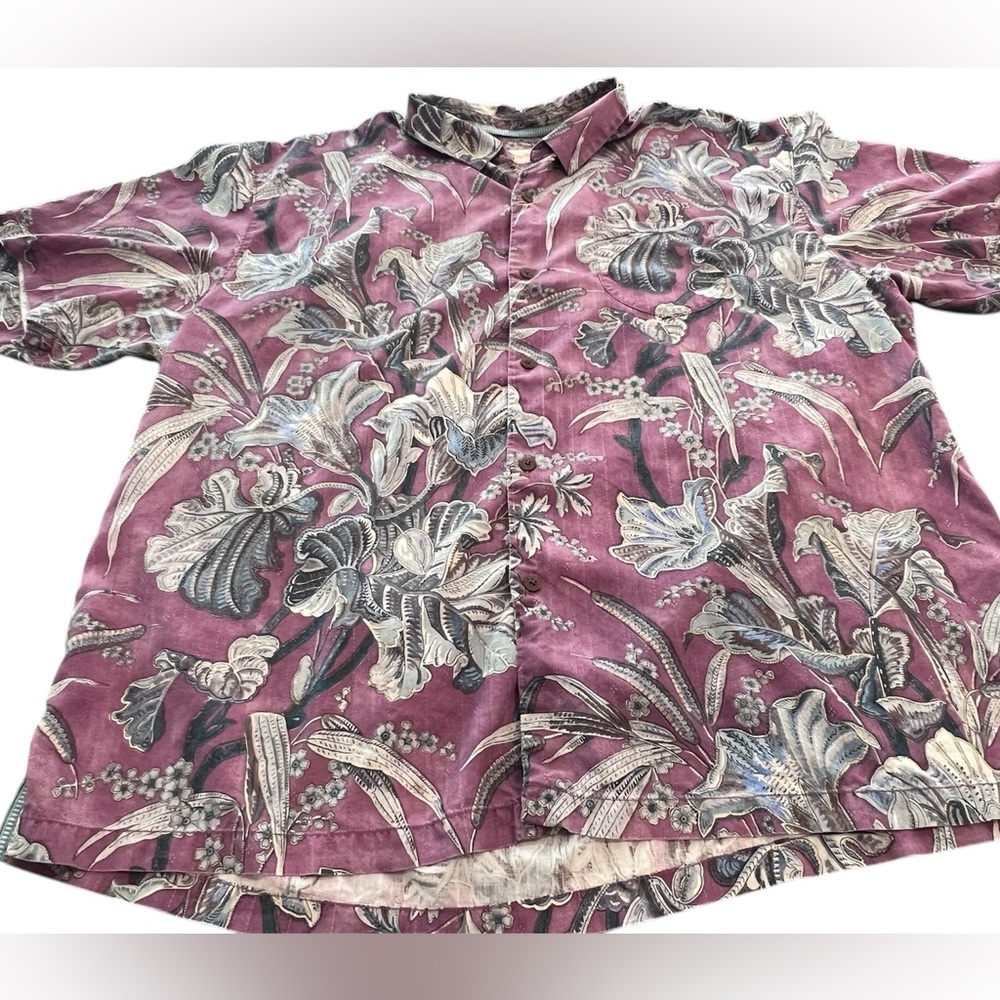 Tommy Bahama 100% Silk Hawaiian Camp Shirt 3XL Tropical Beach Cruise EUC